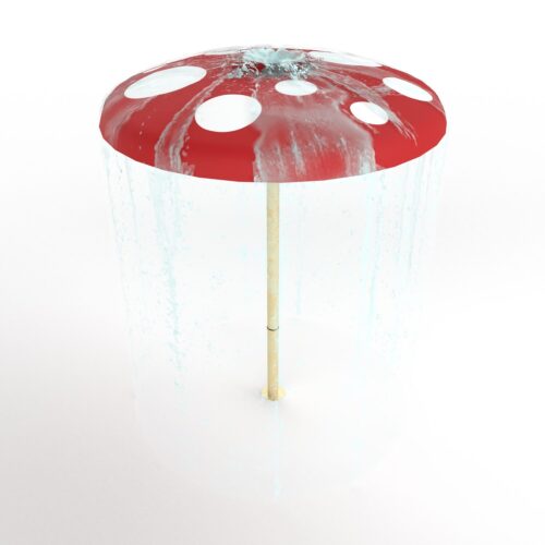 Rain Cap with Polka Dots