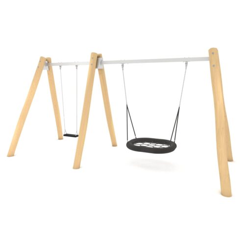 Robinia yhdistelmäkeinu linnunpesäistuimella korkea