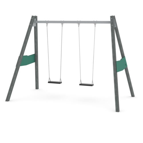 Kierrätysmuovi keinu 2:lle korkea