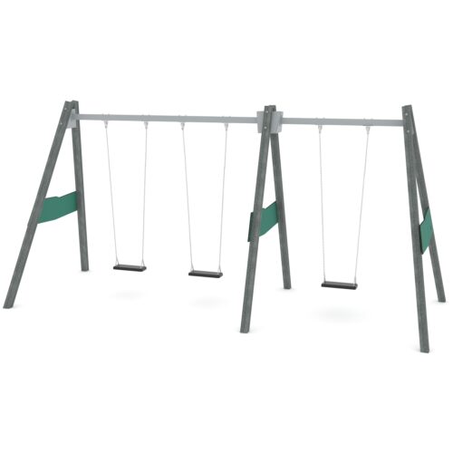 Kierrätysmuovi keinu 3:lle korkea