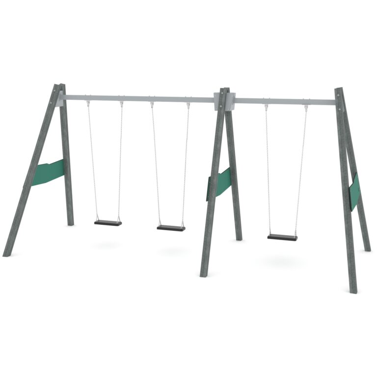 Kierrätysmuovi keinu 3:lle korkea